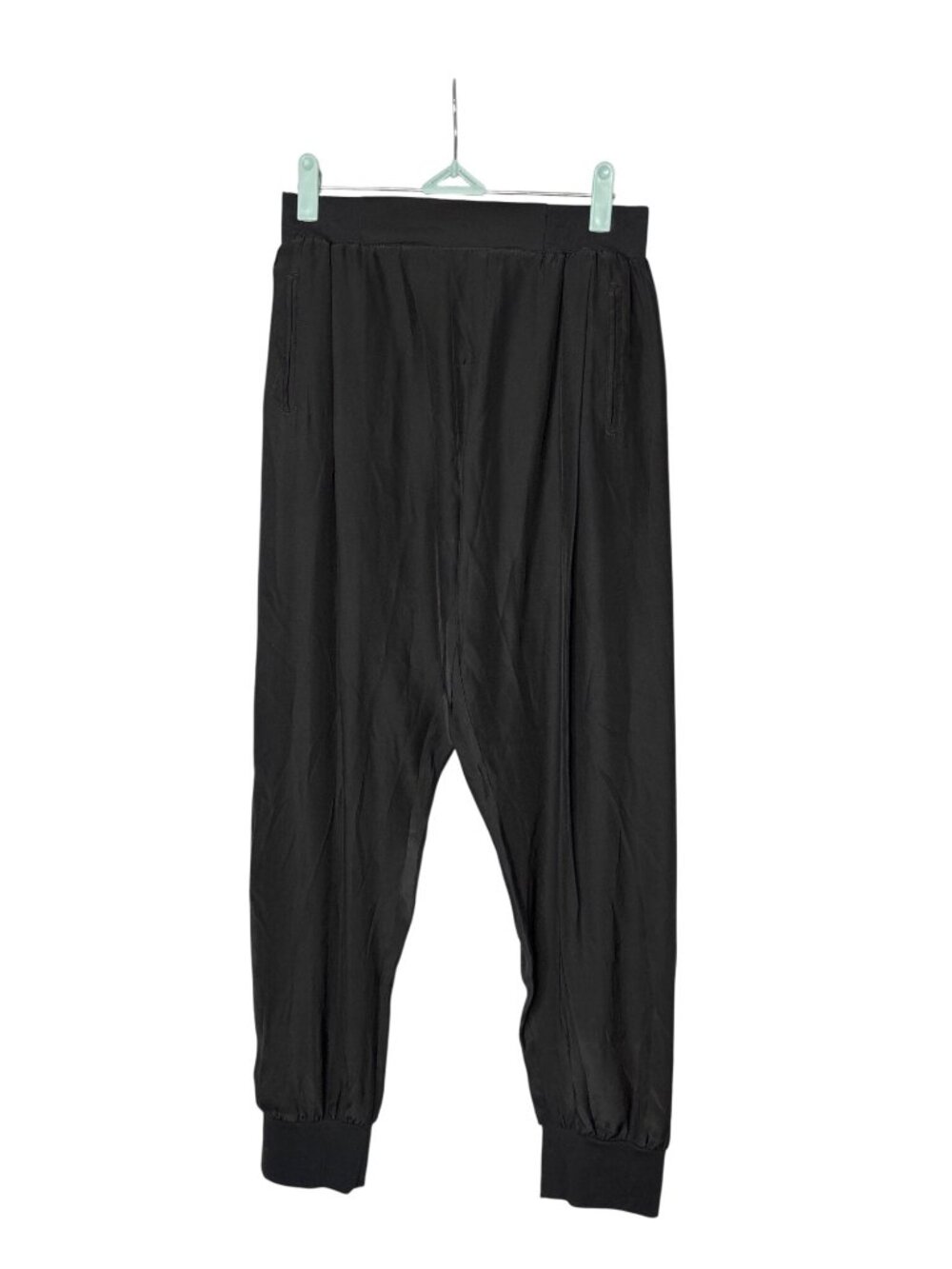 ATM Anthony Thomas Melillo Silk Jogger Pants XS Elastic Waist Cuffed Black